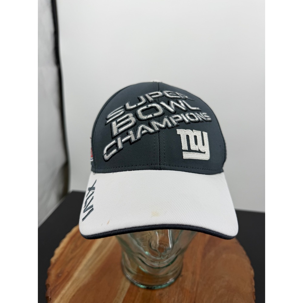Reebok Super Bowl XLVI Champions Hat Mens OSFA Gray White NY Giants NFL Cap